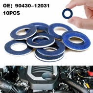 10pcs For TOYOTA Oil Pan Oil Drain Screw Gasket 90430-12031 90341-12012 I2H4