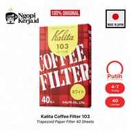 Kalita Coffee Filter 103 Trapezoid Paper Filter 40 Sheets - White