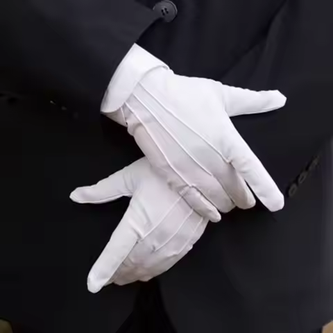 1pair White Formal Gloves Classic Parade Gloves Tuxedo Honor Guard Parade Women Men Inspection Unifo