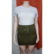 Plus Size Army Green Elastic Waist Mini Skirt | S H E I N C U R V E S 0XL on tag