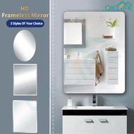 [OKLIFE. SG]Frameless mirror wall mount Bathroom hanging rectangle oval mirror