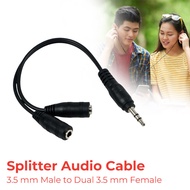 Splitter Audio Cable 3.5 mm Male to Dual 3.5 mm Female 20 cm