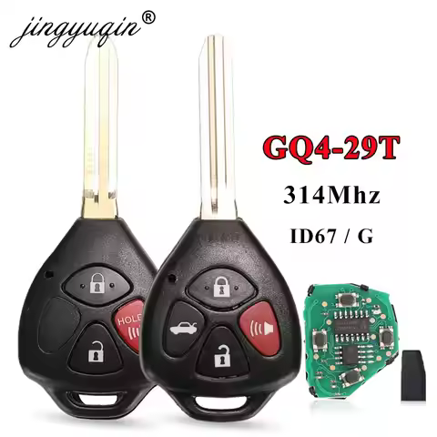 jingyuqin GQ4-29T 314MHz ID67 Key for Toyota USA Corolla Matrix 2008-2010 Pontiac Vibe Remote Contro