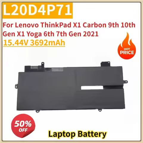 New Replacement Laptop Battery 15.44V 3692mAh L20D4P71 for Lenovo ThinkPad X1 Carbon 9th 10th Gen X1