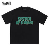 Music System Of Band T-Shirt Down Green Risk Thick Cotton Y1