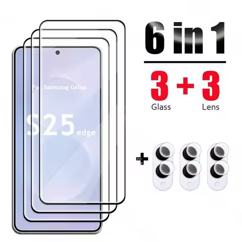 6 In 1 For Samsung Galaxy S25 Edge Glass Tempered Glass Samsung S25 Edge Glass Screen Protector Came
