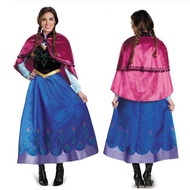 S-4XL Halloween Costume Frozen cospy Anime Anna Dress Adult