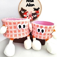 Fabric Basket Little Monster TV Cabinet Frame Snack Desktop Storage Basket Dopamine Toy Sundries Hou