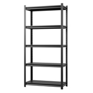 SteelMax 5 Tier Shelving Rack Black Boltless Storage Shelf Heavy Duty Racking Metal Adjustable Heigh