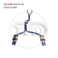 HMD Titanium Exhaust System Sport Resonated Catback for Audi A8 S8 D4 4.0T 2013-2018 OEM Valve Contr