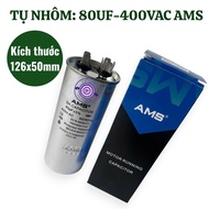 Aluminum capacitor 80uf 400Vac - Pump capacitor 80uf - Genuine AMS air conditioner capacitor 80uf