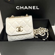 CHANEL trendy cc mini 23c 晶片款淡金釦浮雕鏈條包