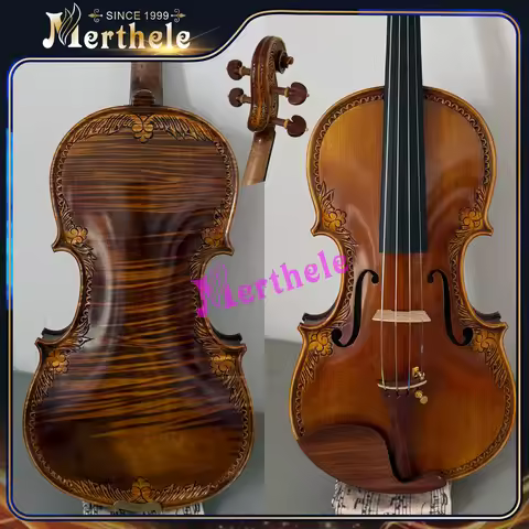 A30+ Master Stradivari Style Carved Flower Violin 4/4 European Wood Sweet Sound