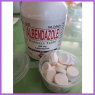 ▼ ๑ ♧ ALBENDAZOLE WORMEXX TABLET 400 MG ANTHELMINTIC *SOLD PER 1 bot.(  100 / 50 tablet repack) TAB