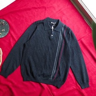 大理石深灰獨立線性襯衫式 喀什米爾羊絨毛衣 cashmere sweater
