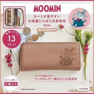 日本 Moomin 小肥肥一族 阿美 啡色皮革 雜誌附錄 長型 拉鏈 銀包