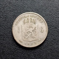 Koin Perak Nederlandsch Indie 1/4 Gulden 1903 Uang Kuno Silver TP40nt