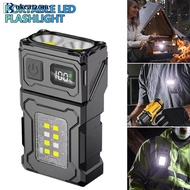 OKCATZONE Portable USB Rechargeable LED Flashlight Magnetic Work Light Super Bright COB Torch for Ou