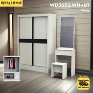 [FREE INSTALLATION] 3ft x 6ft Wardrobe + Dressing Table | Almari Baju | Sliding Door Wardrobe | Alma