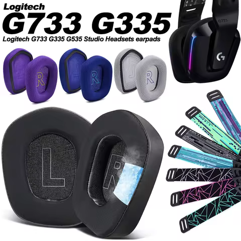 Earphone pads For Logitech G733 G335 G535 replacement Earpads headphones Earmuffs Soft cloth Memory 