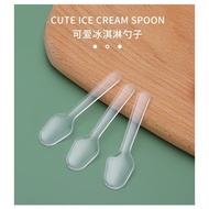 100pcs Disposable Plastic Ice Cream Spoon / Dessert mini spoon / Tasting spoon Disposable Spoon Disp
