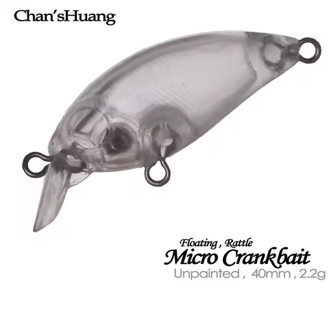 Chan’sHuang 30PCS Unpainted Blank Fishing lures 40mm 2.2g Float Rattle Mini Crankbait DIY Handmade A