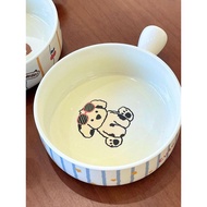 Cute Cute Pet Cute Handle Bowl Ceramic Baking Bowl Baked Rice Bowl Breakfast Tableware Fruit Salad B