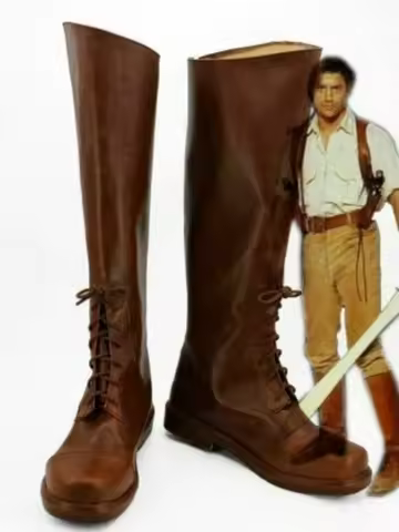 Cosplay Shoes Mummy La Momia Richard O'Connell Boots Halloween Costume Accessories Props Made