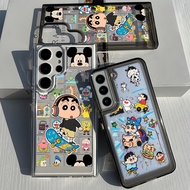 Skating Crayon Shin-chan Hard Clear Case for Samsung S26 S25 Ultra S24 Ultra S25FE A56 S24FE S23 Ult
