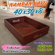 Wooden Tray/ Asongan Tray Sales Tray, Wooden Tray Brown Size 40x30x8