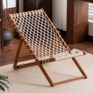 Nordic Rattan Woven Folding Lounge Chair Balcony Relax Chair Kerusi boleh lipat foldable chair 休闲椅