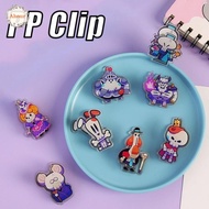 AHOUR 8Pcs Comic Mini Paper Clip, PP Clip Stationery Cartoon Cute Clip, Kawaii Acrylic Double-sided 
