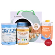 Biogreen Energy Kit [O'Soy Plus Soymilk Powder Less Sweet 800g (HALAL) + Prebalance Powder 200g (HAL
