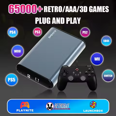 JMachen Mix 6TB Gaming HDD Video Game Console for PS5/PS4/Switch/PS3/PS2/Xbox/Wii with 65000+ Retro&