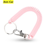 Ann-Car】พวงกุญแจสปริงสีพวงกุญแจเชือกโทรศัพท์มือถือกันการสูญหายสายคล้องแบบสปริงโซ่กุญแจกล้องส่องทางไกล