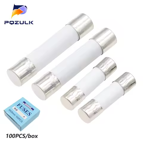 5X20MM 6X30MM Fast Blow Ceramic Fuse Tube 250V 0.5 1 2 3 4 5 6 8 10 15 20 25 30A AMP 5*20 6*30 Slow 