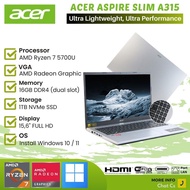 Laptop Gaming Acer A315-44P-R9GQ Ryzen 7 Ram 16Gb Ssd 1TB 15.6" Fhd