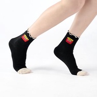 【聯名系列 Crazygogo】烤棉花糖 /黑(F)MIT設計中筒襪