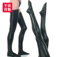 Wholesale DS Performance Leather Patent Leather Socks High-Quality Rubberized Socks Elastic Long Tub