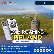 eSIM IRELAND Daily Unlimited 1GB Data | eSIM Roaming Perjalanan Langsung Aktif