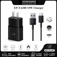 หัวชาร์จ Samsung Adapter หัวชาร์จเร็ว15W ะแดปเตอร์เดินทางซัมซุง ชุดชาร์จFast Charging EP-TA200 Wall Chargers สายชาร์จ2A Type C สำหรับ S22 S21 S20 Ultra A90 A80 A71 A70 Note10