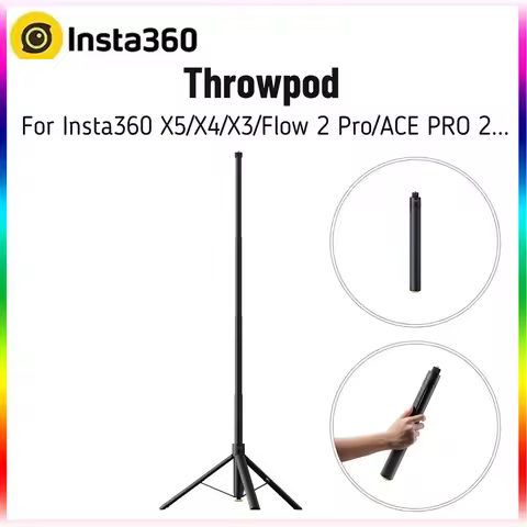 Insta360 X5 Throwpod 1.1m 110cm Aluminum Monopod For Insta 360 Flow 2 Pro X4 X3 Ace Pro 2 Accessorie