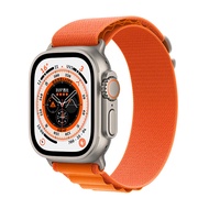 Apple Watch Ultra 智能手表 GPS + 蜂窝款 49毫米 钛金属原色 钛金属表壳橙色高山回环式表带中号MQFJ3CH/A