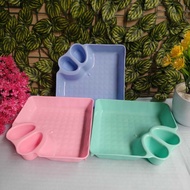 2-in-1 Dumpling Plate with Sauce Divider | Dimsum Snack Serving Tray MultipurposeKentang