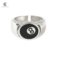 Pool Ball Ring 8 Ball Pool Ball Ring Billiards Men'S Ring Adjustable Number Black 8 Eight Pool Billi