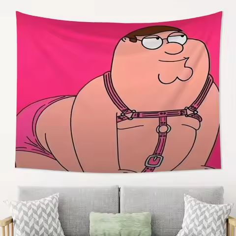 Peter Griffin Cartoon Character Tapestry Wall Hanging Lightweight Home Decor for Bedroom Living Room