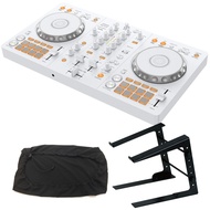 《6月下旬発売》 Pioneer DJコントローラー DDJ-FLX4-W (ホワイト) + PCスタンド + ダストカバー セット 【DDJ-400 後続機種】