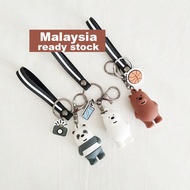 6cm 1 piece We Bare Bears Key Chain Keychain Cartoon Grizzly Ice bear Panda