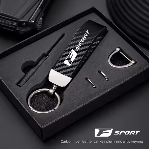 Car Carbon Fiber Style Keychain Microfiber Leather Key Chain For Lexus GS IS LS500h ES260 ES300h RX3