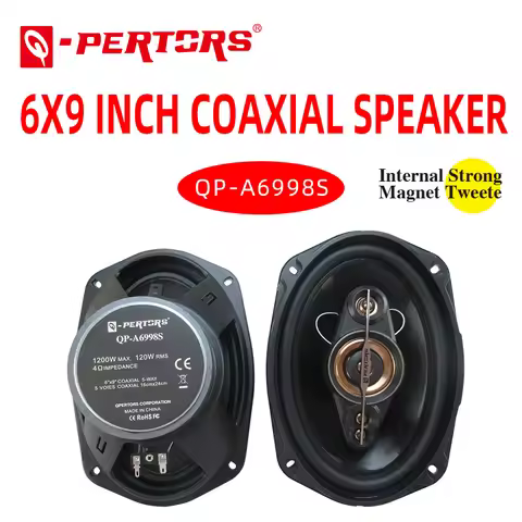 Q-PERTORS 2PCS 6X9 Inch 5-Way Car Audio Speakers (Pair) - Max 1200W Powerful Sound Subwoofer Kit for